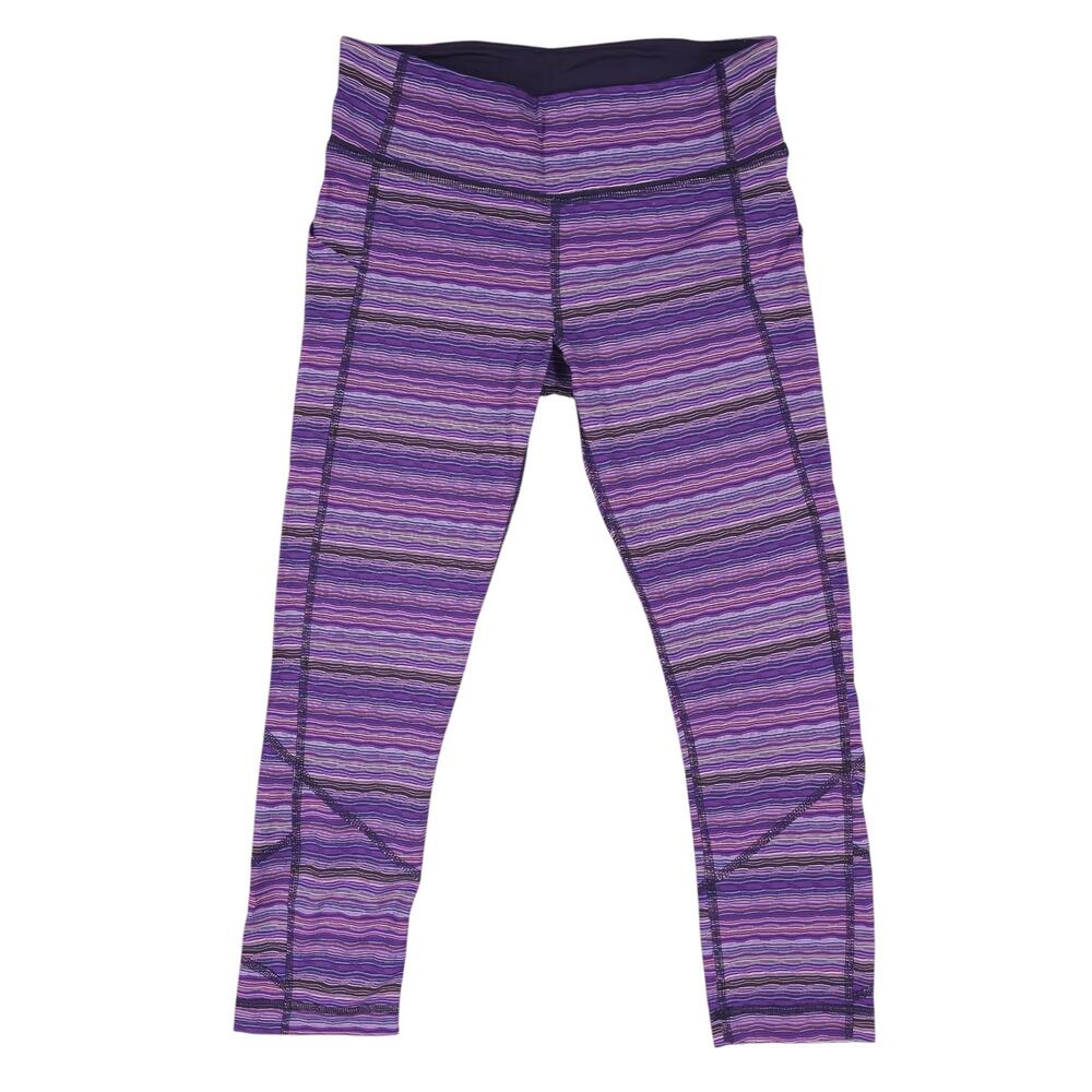Lululemon Pace Rival Crop Space Dye Twist Ultra Violet Multi / Naval Blue Sz 6